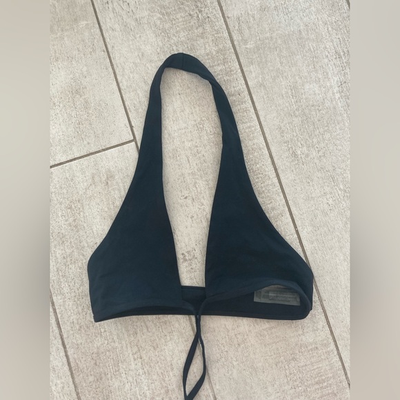 Black Wrap Bathing Suit Top - Picture 2 of 3